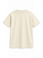 Kiddy Kloset kids cream drop shoulder T-shirt back view showing dropped shoulder seams