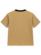Kiddy Kloset kids camel fitted T-shirt back view with black ribbed neck