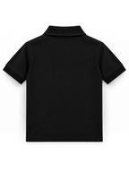 Kiddy Kloset kids black polo shirt back view